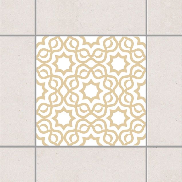 Tile sticker - Islamic White Light Brown