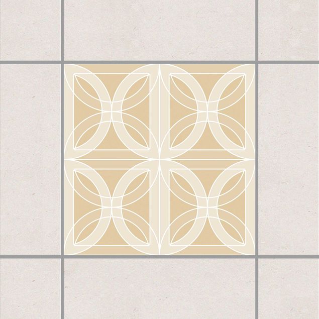 Tile sticker - Circular Tile Design Light Brown