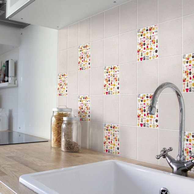Tile sticker - Kitchen Fairy Pink