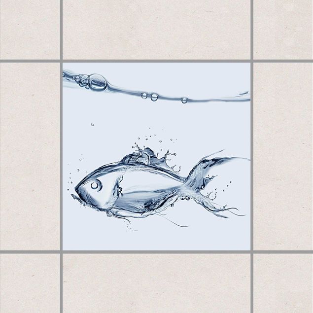 Tile sticker - Liquid Silver Fish