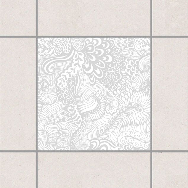 Tile sticker - Poseidon's Garden Light Grey