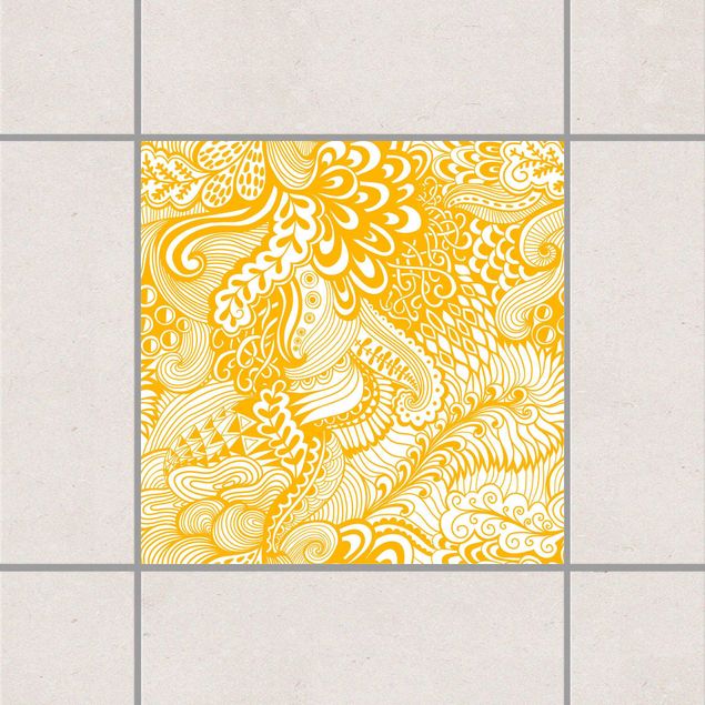 Tile sticker - Poseidon's Garden Melon Yellow