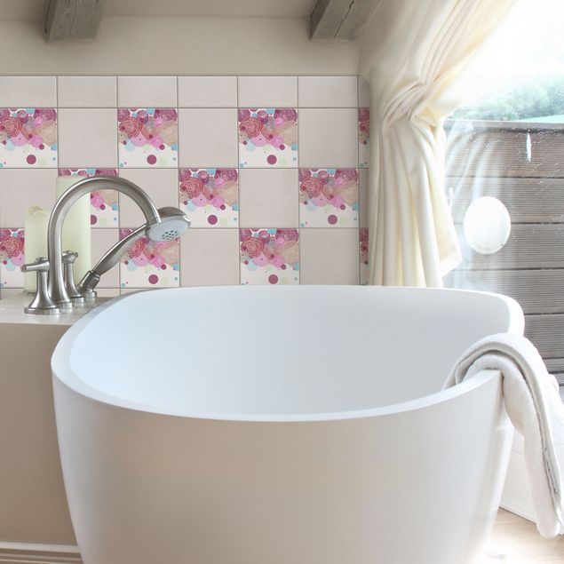 Tile sticker - Roses And Bubbles