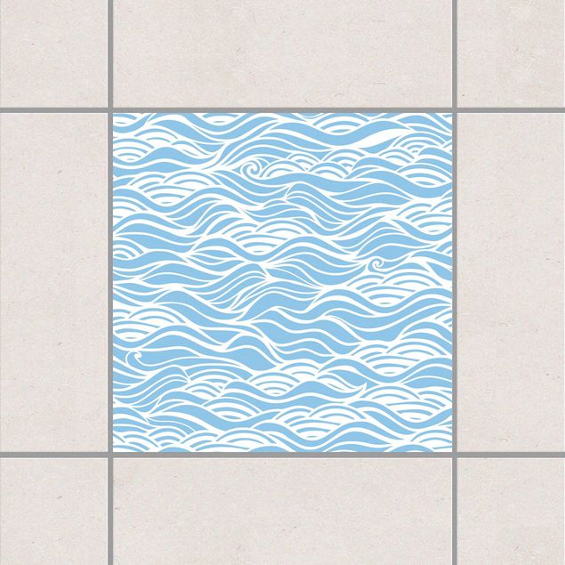 Tile sticker - They dreamed of delicate waves on the sea Light Blue