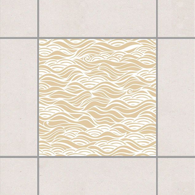 Tile sticker - They dreamed of delicate waves on the sea Light Brown