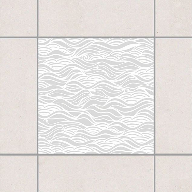 Tile sticker - They dreamed of delicate waves on the sea Light Grey