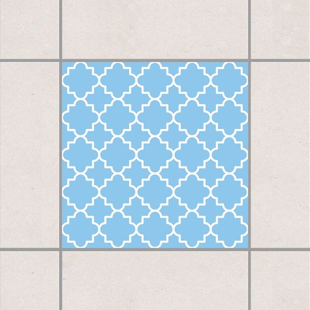 Tile sticker - Traditional Quatrefoil Light Blue