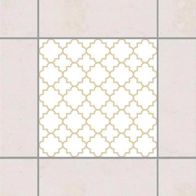Tile sticker - Traditional Quatrefoil White Light Brown
