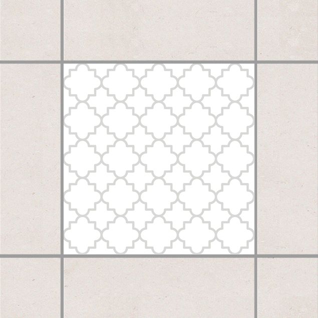 Tile sticker - Traditional Quatrefoil White Light Grey