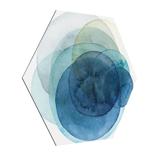 Alu-Dibond hexagon - Big Bang - Blue