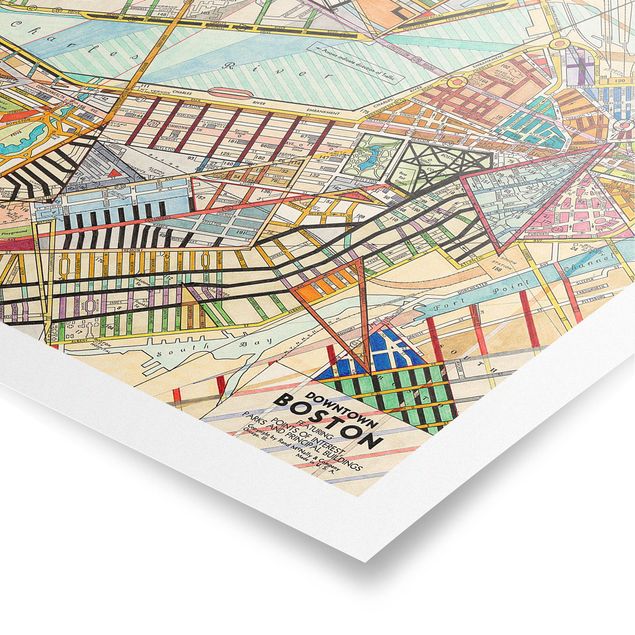 Poster - Modern Map Of Boston