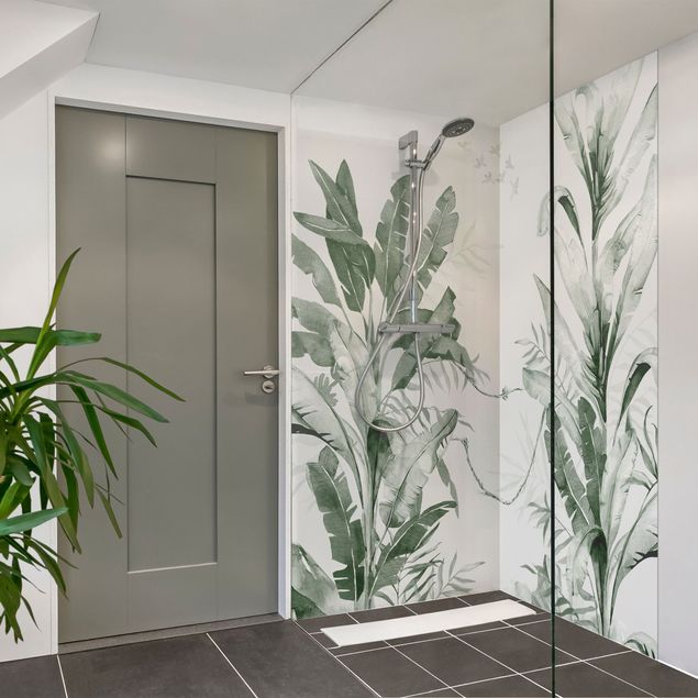 Shower panels Tropical Palm Trees And Leaves