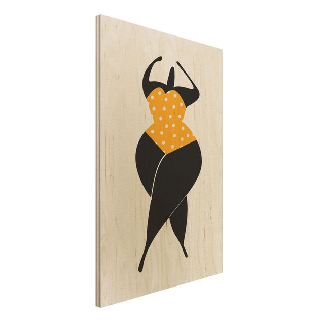 Print on wood - Miss Dance Yellow