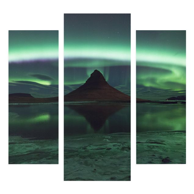Print on canvas 3 parts - Northern Lights In Iceland