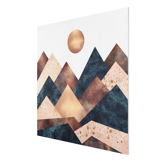 Print on forex - Geometric Mountains Bronze
