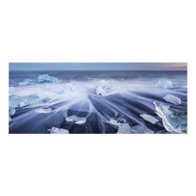 Splashback - Chunks Of Ice On The Beach East Iceland Iceland