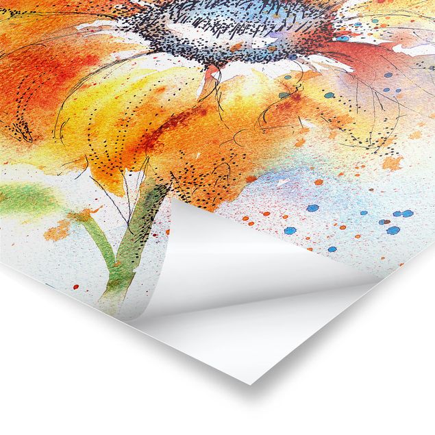 Poster - Painted Sunflower