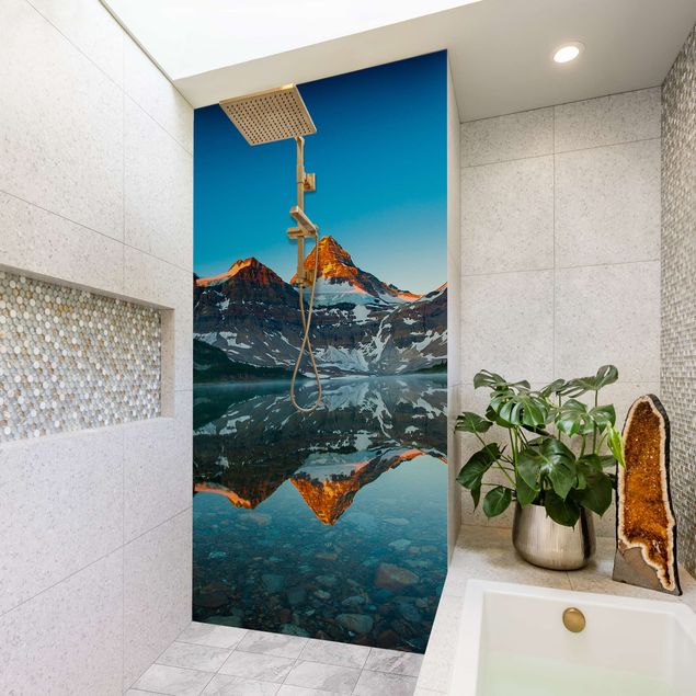 Shower wall cladding - Mountain Landscape At Lake Magog In Canada
