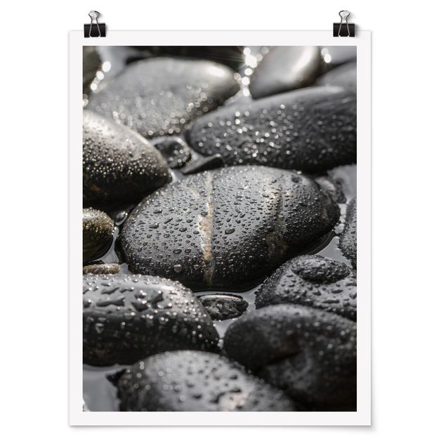 Poster - Black Stones In Water
