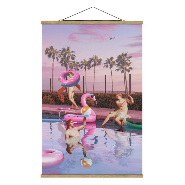 Fabric print with poster hangers - Pool Party