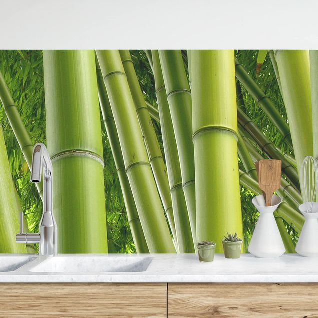 Kitchen splashback landscape Bamboo Trees No.1