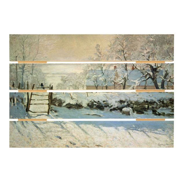 Print on wood - Claude Monet - The Magpie