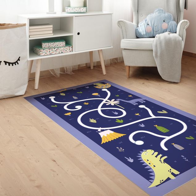 Outdoor rugs Playoom Mat Dinosaurs - Dino Mom Looking For Her Baby