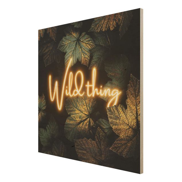 Print on wood - Wild Thing Golden Leaves