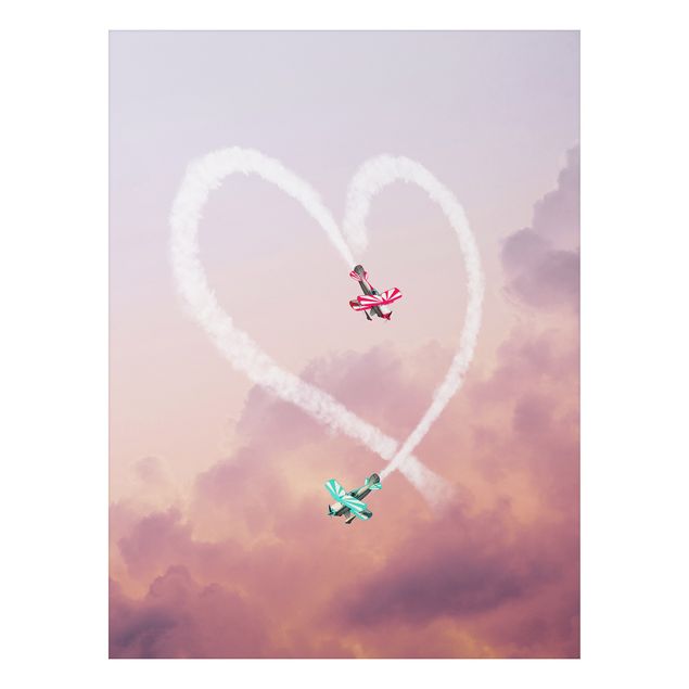 Print on aluminium - Heart With Airplanes