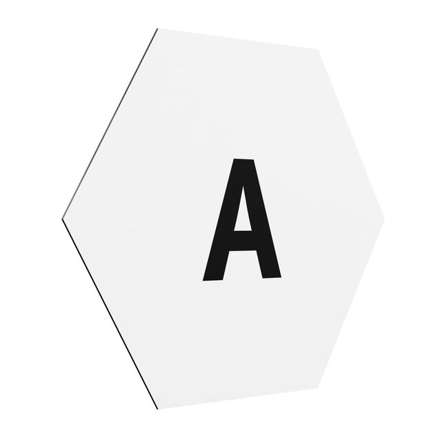 Alu-Dibond hexagon - Letter White A