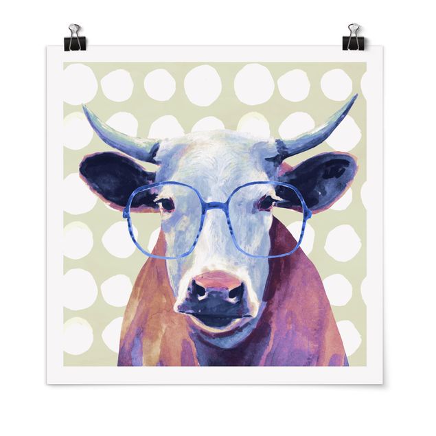 Poster - Animals With Glasses - Cow