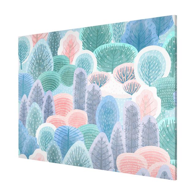 Magnetic memo board - Happy Forest In Pastel