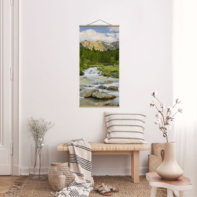 Fabric print with poster hangers - Debanttal Hohe Tauern National Park