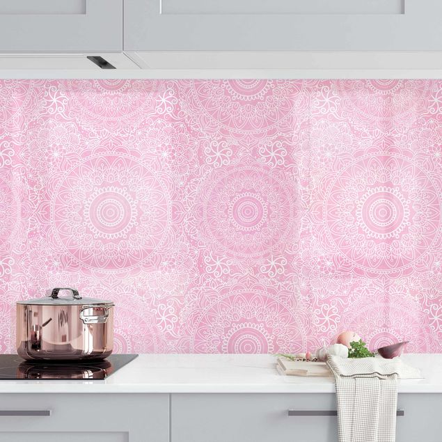 Kitchen splashback patterns Pattern Mandala Light Pink