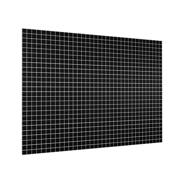Glass splashbacks Mosaic Tiles Black Matt