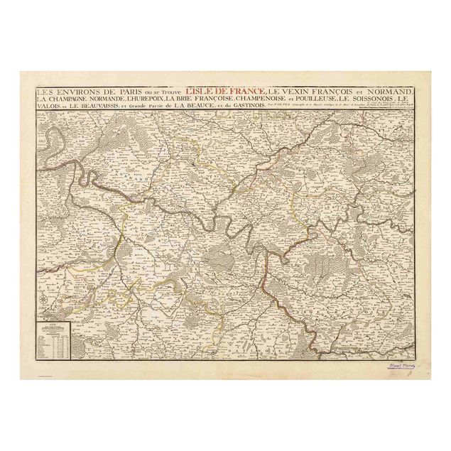 Splashback - Vintage Map France - Landscape format 4:3