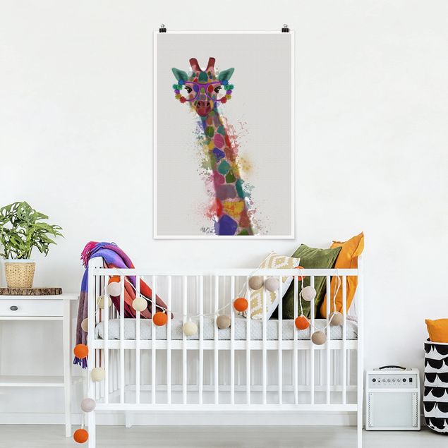 Poster kids room - Rainbow Splash Giraffe