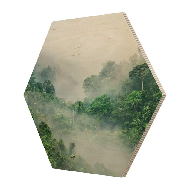 Wooden hexagon - Jungle In The Fog