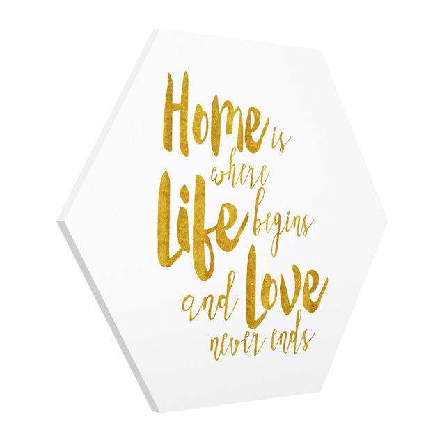 Hexagon Picture Forex - Home Is Where Life Begins Gold