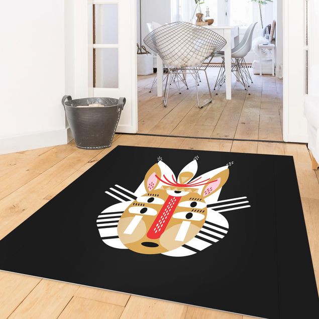 Outdoor rugs Collage Ethno Mask - Rabbit