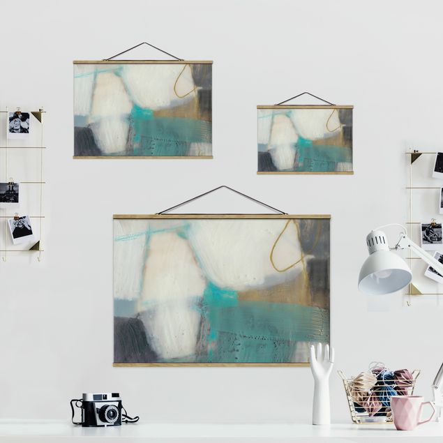 Fabric print with poster hangers - Fangs With Turquoise II