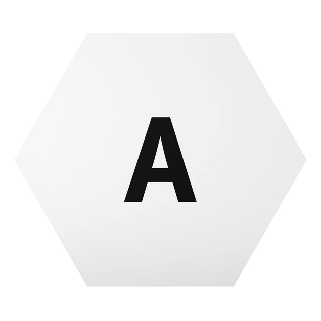 Alu-Dibond hexagon - Letter White A