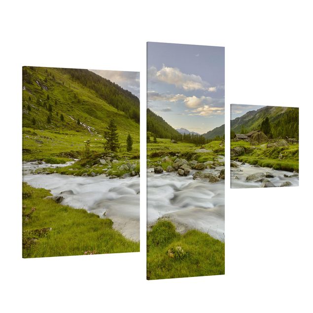 Print on canvas 3 parts - Alpine meadow Tirol
