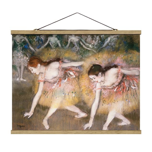 Fabric print with poster hangers - Edgar Degas - Dancers Bending Down
