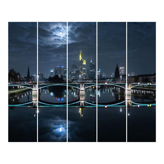 Sliding panel curtains set - Frankfurt At Full Moon