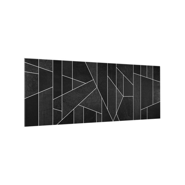 Glass splashback kitchen abstract Black And White Geometric Watercolour