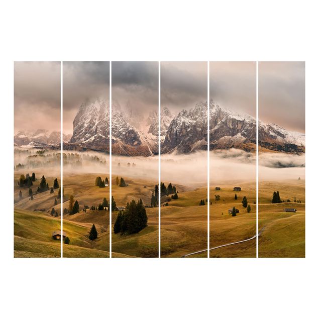Sliding panel curtains set - Myths of the Dolomites
