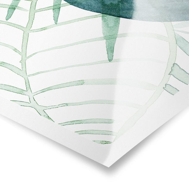 Panoramic poster flowers - Palm Fronds In Water Color II