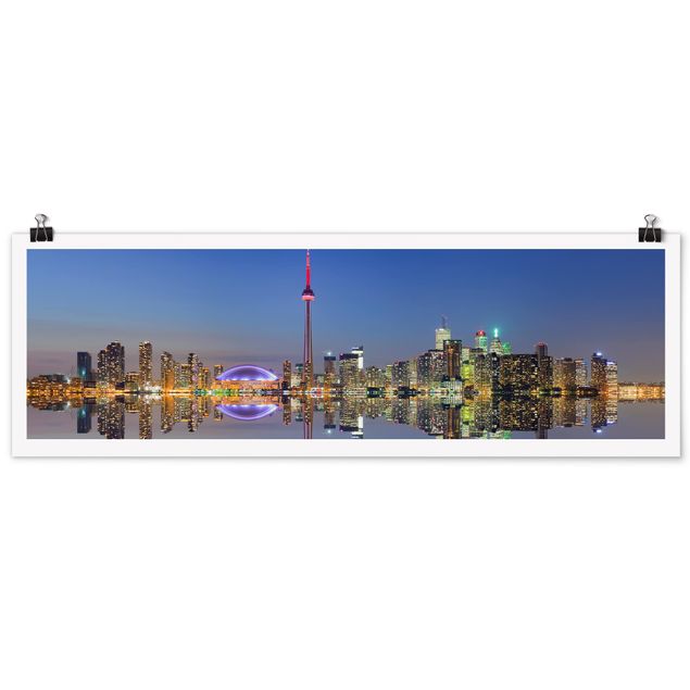 Panoramic poster architecture & skyline - Toronto City Skyline Before Lake Ontario