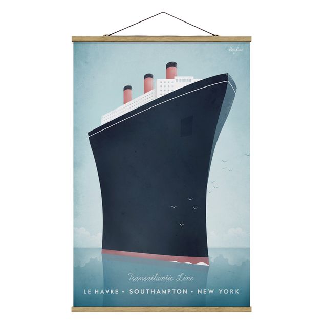 Fabric print with poster hangers - Travel Poster - Cruise Ship
